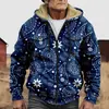 Chaqueta de Algodón Gruesa con Forro de Polar Estilo Étnico Camuflaje Transfronterizo 2025 con Cremallera y Bolsillos de Parche para Abrigo