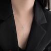 Collar de lazo con diseño de nicho de plata esterlina S925 para mujer, cadena de suéter con borla ajustable y extraíble, cadena de clavícula