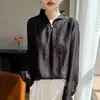 Estilo Nuevo Primavera/Verano 2026 Estilo Chino Estilo Nacional Camisa de Organza con Cuello Alto Manga Larga Fina Suéter Base para Mujer