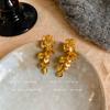 Pendientes con borlas doradas y hojas bañadas en oro para mujer, otoño e invierno, vintage, ligeros, de lujo, de alta gama, 2024, nuevos y explosivos.