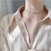 Acero de Titanio No se Desvanece Versión Coreana Ins Nicho Simple Brillante Temperamento de Moda Cadena para la Clavícula Collar de Aliento de Bebé
