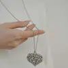 Moda Coreana Dongdaemun Linda Estilo Ins Cadena para Sudadera Cadena para Suéter Collar de Cadena con Perlas en Forma de Corazón Corazón Tridimensional de Moda