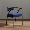 Silla de Comedor de Hierro Forjado de Lujo Nórdico Silla con Respaldo para el Hogar Silla de Ocio Moderna para Restaurante Celebridad de Internet Silla de Oficina para Restaurante de Hotel