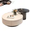 Mesa de centro redonda de ardósia designer para sala de estar, adequada para casas pequenas, luxo leve moderno, minimalista, de alta qualidade, novo estilo de mesa de chá pequena