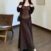 Conjunto de Três Peças: Casaco + Colete + SaiaEstilo Novo Puro Desejo Primavera e Outono Poá Elegante Conjunto de Celebridade da Internet