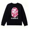 Comercio exterior transfronterizo marca de moda estilo japonés BAPE cabeza de mono camiseta de manga larga con estampado de dibujos animados de tiburón, camiseta básica unisex