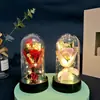 Rosa flor artificial flor de jabón Día de San Valentín luz nocturna regalo creativo adorno ramo pequeño pantalla de lámpara regalo para amante