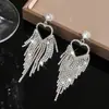 Pendientes de Corazón con Pedrería Ecológicos Estilo Europeo y Americano, Pendientes de Borla de Circonita Elegantes de Alta Gama de Lujo Accesible de Moda