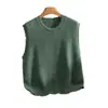 Chaleco de punto para mujer, cuello redondo, flecos, dobladillo crudo, estilo holgado y perezoso, cachemir, otoño, invierno, engrosado, sin mangas, para capas