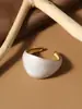 Nuevo Anillo Exagerado de Piedras Preciosas con Gota de Aceite Personalizado de Gama Alta para Mujer, Anillo Abierto Versátil de Estilo Retro, Anillo Electrochapado de Nicho