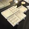Caixa de Armazenamento Quadrada de Cinco Camadas para Joias Colar Anel Brincos Exquisite Caixa de Joias de Alto Padrão Multi-Camadas Transparente Grande Capacidade