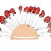 Tocados de Plumas para Novia Diadema India Cosplay Tocados de Jefe Sombrero Indio Blanco y Negro Rojo Venta al por Mayor