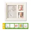 Bebé Cien Días de Edad Huella de Mano y Pie Hueco Marco de Fotos DIY Huella de Pata de Mascota Conmemorativa Almohadilla de Tinta para Mano y Pie de Bebé como recuerdo