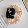 Correa de Cadena de Cuentas de Mariposa de Piedra Triturada Adecuada para Apple iWatch 11 Generación 10/987