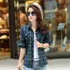 Marca Jiang Yixuan 2025 Otoño Nuevo Camisa de Manga Larga a Cuadros Slim para Mujer Camisa Mujeres Venta al por Mayor