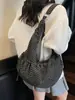 Bolso de Cuadros Versátil Tipo Dumpling de Otoño e Invierno Dongdaemun Corea del Sur 2025 Nuevo Moda Ligero para Viajes Diarios con Cierre de Cordón Cruzado