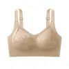 Nuevo Sujetador sin Costuras Levanta y Junta Transpirable sin Aros Encaje en Relieve Anti-flacidez Copa Fija Integrada Ropa Interior para Mujeres