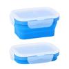 Fiambrera de Silicona Plegable Portátil Caja de Conservación Calentamiento en Microondas Fiambrera Plegable para Camping