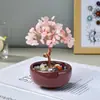 Base de taza de té de cornucopia de gran venta, adornos de árbol de la fortuna de cristal, árbol de cristal de escritorio, artesanías creativas hechas a mano