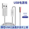 Venta directa de fábrica de cables personalizados 501 interruptor cable planta control de luz botón Blanco Negro 2 núcleos cable de alimentación USB