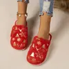 Pantuflas de Algodón de Punta Abierta de Peluche Navideño Transfronterizas, Pantuflas Cálidas de Interior para el Hogar, Stock Listo del Fabricante al por Mayor