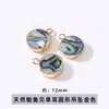 Colgante Jingde Jewelry de Concha de Abulón Natural Microincrustado con Borde Dorado Alta Retención de Color Accesorios para Pulsera, Collar, Pendiente DIY