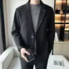 Chaqueta de Traje de Lana Superior para Hombre Otoño Invierno Estilo Ligeramente Maduro Sentido de Alta Gama Formal de Negocios Casual Chaqueta Moderna