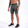 Calças de Compressão Cinza Personalizadas de Secagem Rápida para Homens, Shorts de Fitness para Yoga, Malhas Esportivas Elásticas para Ciclismo OEM