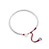 Pulseira Wrap Moeda Pequena de Prata Paz e Alegria Pulseira de Corda Vermelha Feita à Mão Simples e Versátil Presente de Nicho