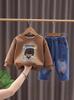 Roupas de Outono para Meninos 2025 Novo Macacão de Bebê Moda Infantil Moletom de Manga Longa para Bebê Conjunto de Duas Peças Roupas Infantis Tendência Transfronteiriça