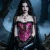 Corsé de Halloween para Cosplay, Moldeador de Cintura, Encaje, Control de Abdomen, Corsé de Corte, Corsé de Ballenas para Mujer