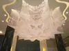 Luces de cadena de cuentas creativas, candelabros de flor de cristal, salón de banquetes de bodas de hotel, hueco, no estándar, accesorios de iluminación decorativos hechos a medida