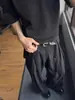 Moda Coreana Pantalones de Pierna Ancha con Pliegues Tridimensionales Diseño Holgado Pantalones Casuales Elegantes para Hombre Marca de Moda Caída