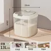 Contenedor de Arroz Transparente de Grado Alimenticio, Sellado, a Prueba de Insectos y Humedad, Caja de Almacenamiento de Arroz de Gran Capacidad para Cocina Casera, con Ruedas y Tapa abatible