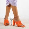 Pantuflas de Punto para Mujer Ropa Exterior 2025 Verano Nuevo Estilo Tacones Altos Tacones Gruesos Pantuflas Exportación Talla Grande Sandalias Cuadradas de Moda para Mujer