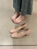 Sapatilhas de Couro Macio com Salto Grosso e Bico Quadrado para Mulheres 2025 Outono Sapatos de Trabalho Salto Alto Preto para Trabalho Vestuário de Trabalho Profissional Sapatos Femininos