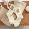 Kapi Bala Ao Calcetines de Terciopelo para Niños Invierno Gruesos Cálidos de Media Caña Calcetines Lindos de Dibujos Animados para Dormir Calcetines Apilados Estilo Coreano