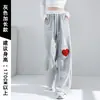 Pantalones Deportivos Casuales de Pierna Ancha Hip-Hop para Mujer, Originales Americanos, Caseros, con Letras, Amor