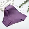 Hilo de algodón transpirable transfronterizo ropa interior para mujer textura de raya vertical algodón cintura briefs inferiores al por mayor mujer