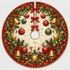 Falda para árbol de Navidad, falda redonda para base de árbol de decoración navideña, falda para árbol de tela con diseño de Papá Noel y muñeco de nieve, 120 cm de diámetro