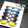 Novo conjunto de cinco peças de ímã óculos óculos de sol masculinos e femininos comércio exterior transfronteiriço óculos de sol polarizados sucção magnética óculos pendurados moda