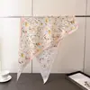 Pañuelo triangular chic y artístico, chal protector solar de seda sintética estampado, cinturón para la cintura, bufanda para el cuello, pañuelo para la cabeza, bufanda para mujer
