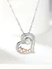 Colgante de corazón de dos tonos de doble capa transfronterizo, colgante de letra MOM en oro rosa con diamantes