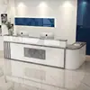 Balcão de recepção balcão de caixa canto de loja de roupas balcão de checkout salão de beleza balcão de bar balcão de atendimento mesa de balcão de atendimento simples e moderna