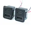 Enchufe hembra de doble puerto USB-A+Tipo-C empotrado con cable combinación A+C para interfaz de carga de batería de almacenamiento de energía de vehículo eléctrico