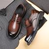 Zapatos de Cuero Nuevos para Hombre Vestido de Negocios Estilo Británico Zapatos de Boda Cabeza Grande Fondo Grueso Zapatos de Cuero para Hombre Zapatos de Otoño 2024