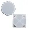 Papoula DIY Resina Epóxi Gesso Espelho Caixa de Armazenamento Quadrada Coaster Oito Lados Combinação Molde de Silicone Atacado