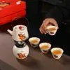 Ano do Cavalo Teapot Criativo Forno Ru Conjunto de Chá Kung Fu Conjunto de Presente Empresarial Cerâmico Boa Sorte Presente de Ano Novo