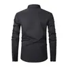 Camisa popular de comercio exterior para hombre, manga larga, color liso, tallas grandes para hombre, fácil de cuidar, mezcla de algodón, top casual de negocios para hombre