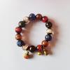 Pulsera de esmalte de color gris fragante, pulsera de corte, pulsera de esmalte de colores de la suerte, pulsera de múltiples tesoros, pulsera de cuentas de la suerte estilo Bestia Dorada